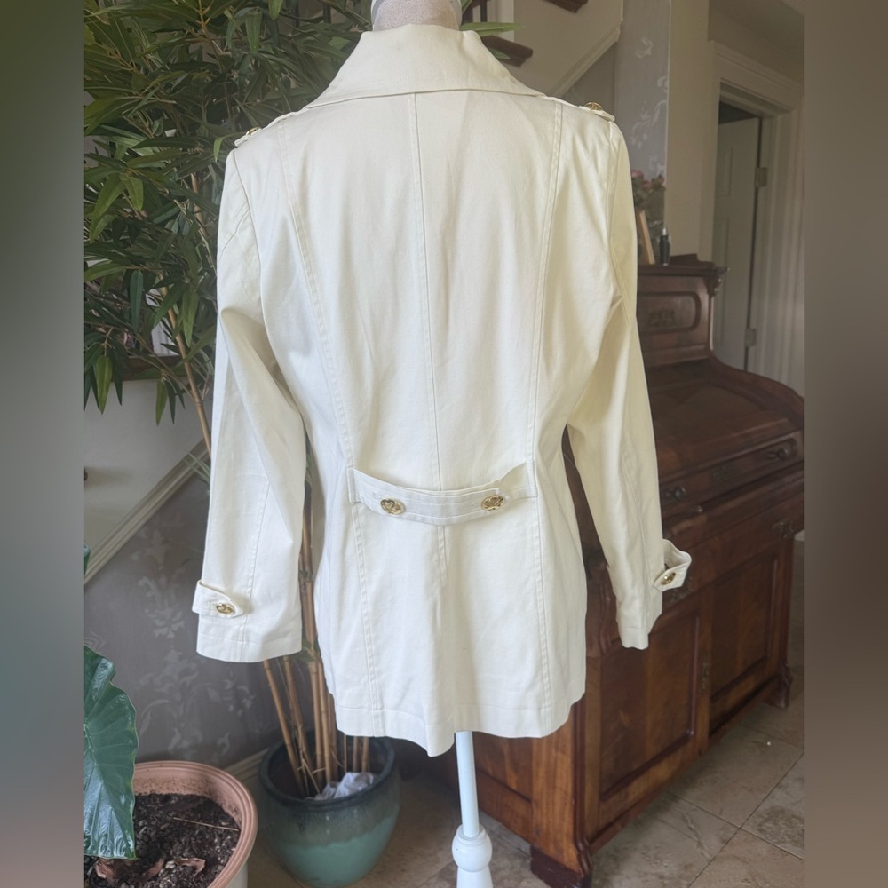 LINEA by LOUIS DELL’ OLIO ladies, off-white, long sleeve blazer, medium - Picture 9 of 16